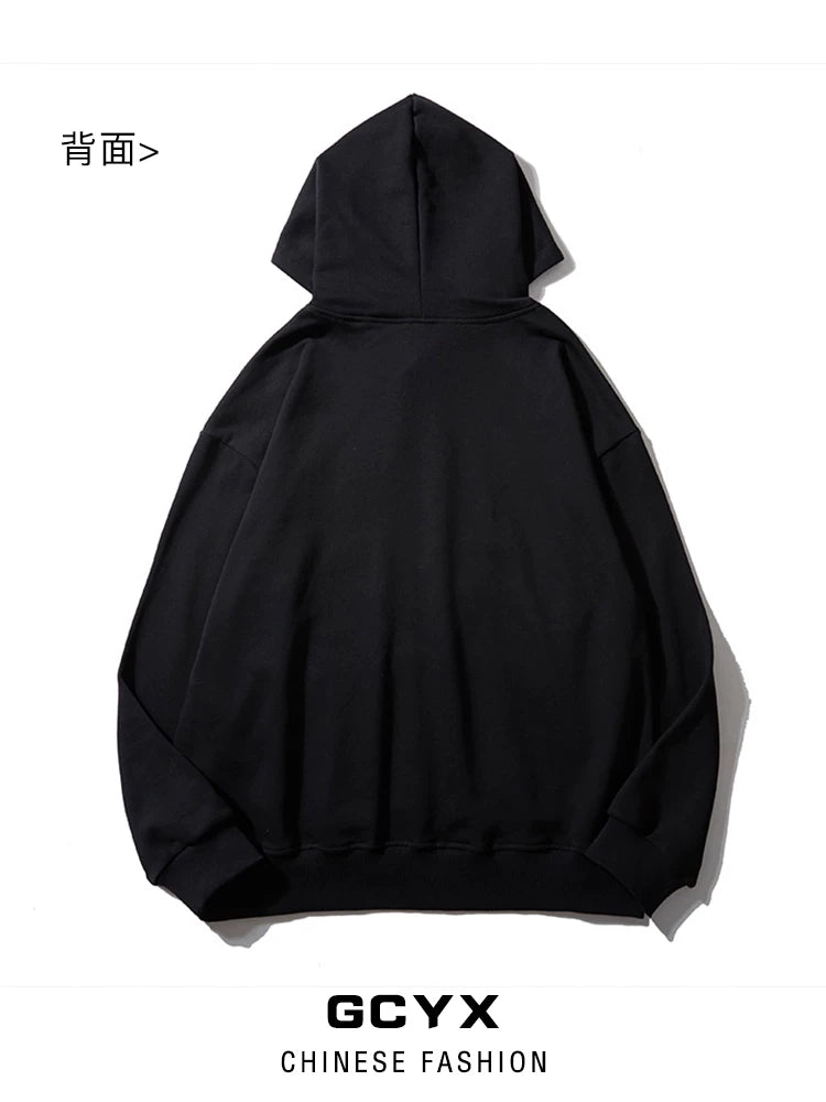 Chinese-style lion dance and embroidered hooded sweatshirt for men, loose and stylish autumn lion head, national trendy casual pure cotton long-sleeve hoodie