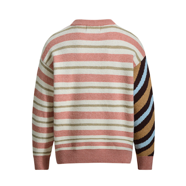 Northern Men's Fashion American Fashion Brand 2025 Fall/Winter New Irregular Striped Sweater Men's Crew Neck Knitted Top