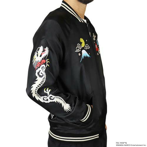 A classic retro gaming collaboration bean yokosuka embroidered reversible baseball jacket