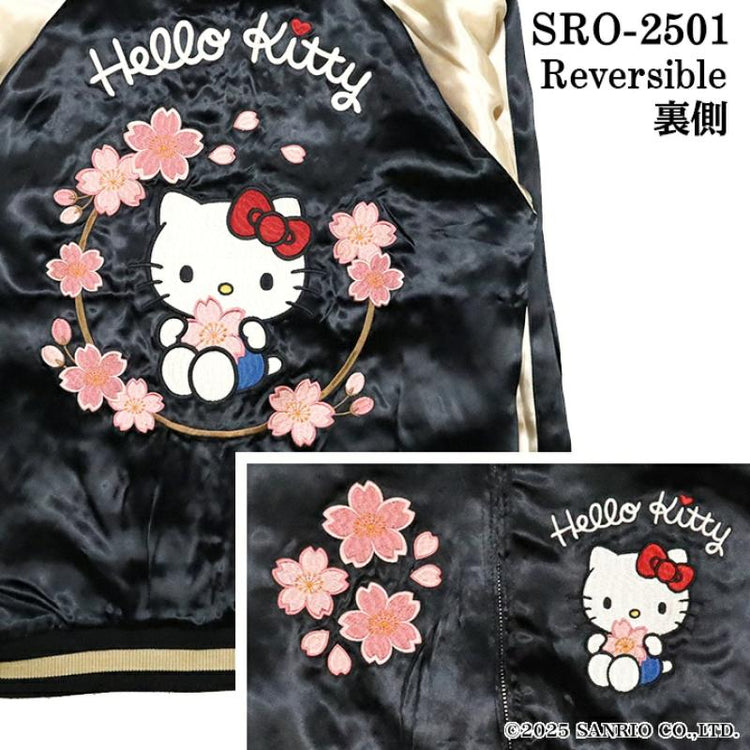 High-end Yokosuka HelloKitty Sakura Mt. Fuji Crescent Moon Embroidery Reversible Loose Jacket Jacket