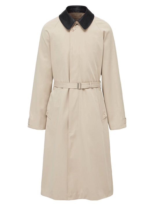 TAICHIISM "Leather collar and three-proof three-proof waist-tightened atmosphere, three-proof versatile leather collar, elegant leather collar spliced coat