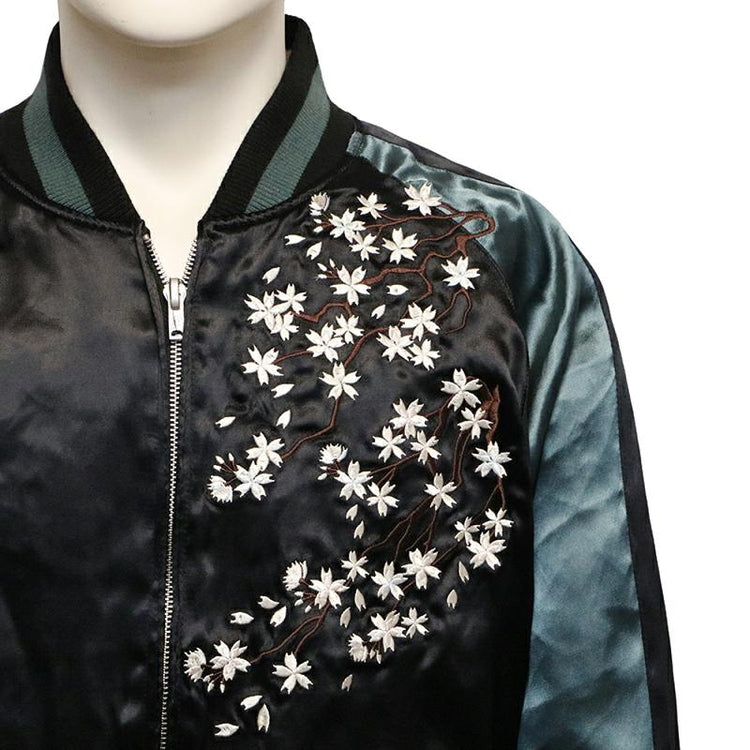 High-end Yokosuka SOUVENIR JACKET classic ukiyo-e waves fully embroidered reversible jacket
