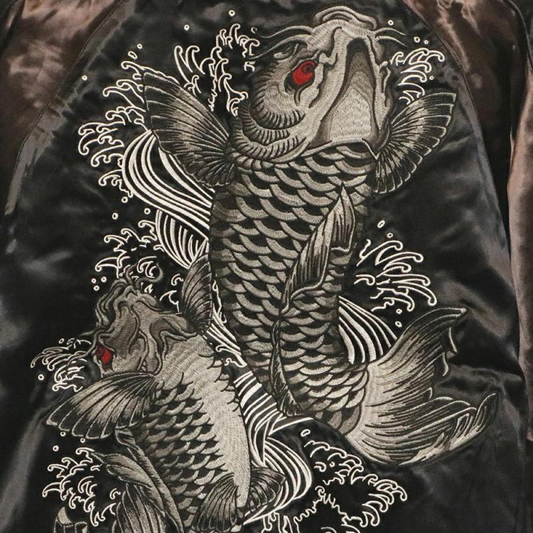 High-end Yokosuka SOUVENIR JACKET reversible jacket with classic koi embroidery