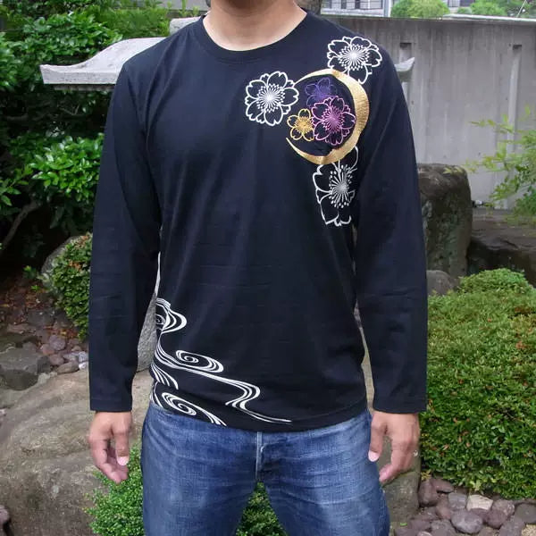 Hirobo Limited edition Japanese tattoo tattoo embroidery long sleeve T-shirt men's and handle Yokosuka Izume goldfish