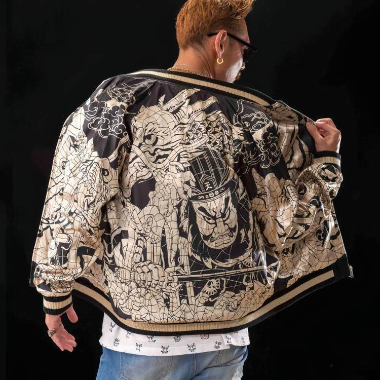 High-end Yokosuka SOUVENIR JACKET Ukiyo-e Dragon King Takeda Sadakiyo fully embroidered reversible jacket