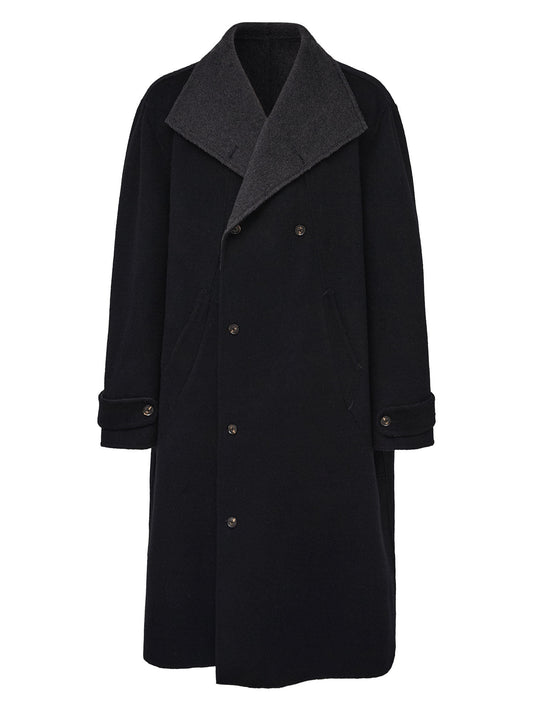 TAICHIISM multi-form reversible black gray two-color multi-collar 70 wool fine imitation warm wide-leaf duffle coat