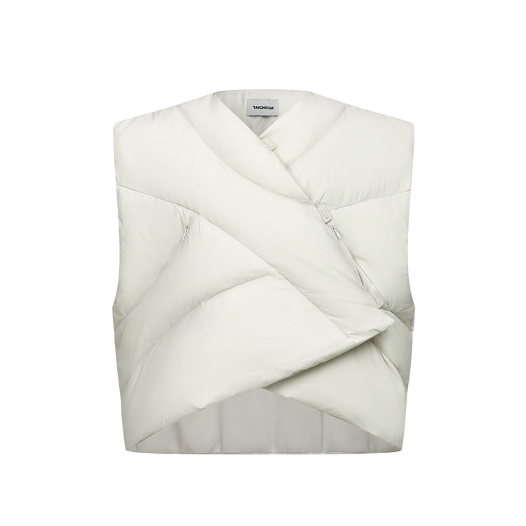 TAICHIISM irregular deconstructed down vest vest men's autumn and winter thickened warm white duck down short jacket