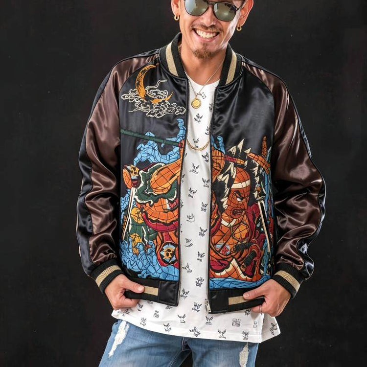 High-end Yokosuka SOUVENIR JACKET Ukiyo-e Dragon King Takeda Sadakiyo fully embroidered reversible jacket