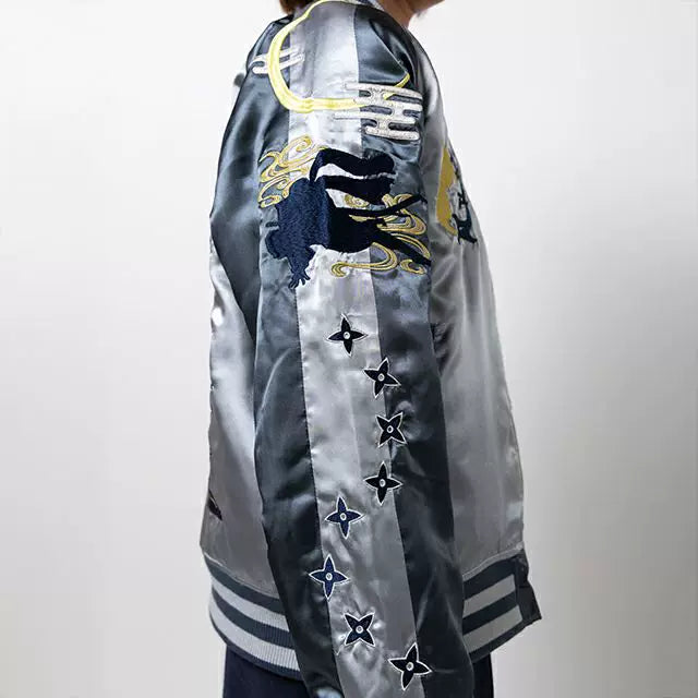 Small amount Chaos Samurai Ninja High-end sukajan Yokosuka full embroidery color-blocking jacket jacket
