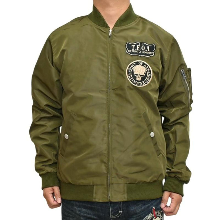 Armed Front: TFOA's death rabbit embracing seven generations of skeletons, heavily embroidered Yokosuka, reversible MA-1 jacket
