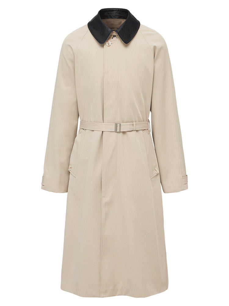 TAICHIISM "Leather collar and three-proof three-proof waist-tightened atmosphere, three-proof versatile leather collar, elegant leather collar spliced coat