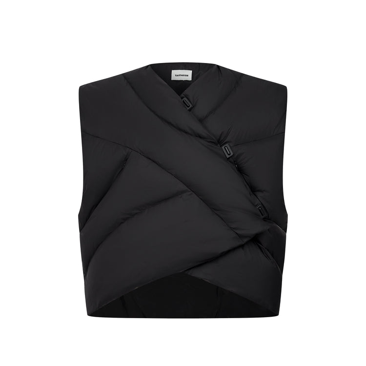 TAICHIISM irregular deconstructed down vest vest men's autumn and winter thickened warm white duck down short jacket