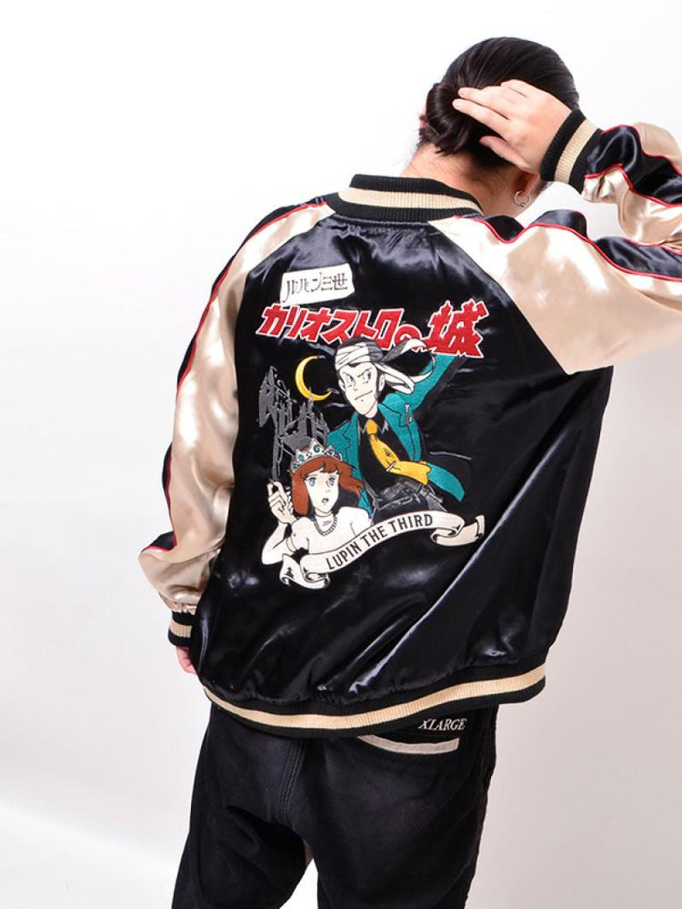 Japanese cartoon animation anniversary collaboration heavyweight embroidered Yokosuka reversible raglan shoulder long-sleeved jacket