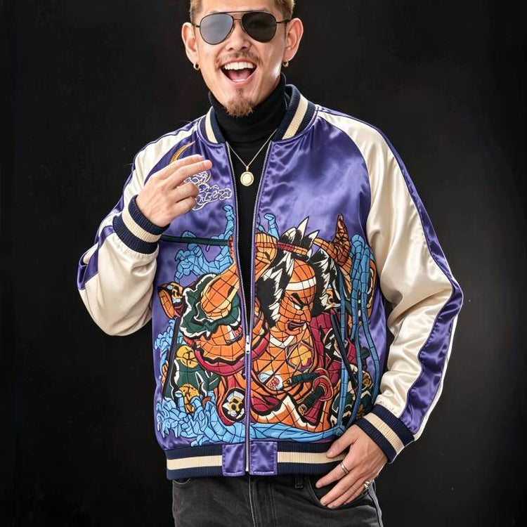High-end Yokosuka SOUVENIR JACKET Ukiyo-e Dragon King Takeda Sadakiyo fully embroidered reversible jacket