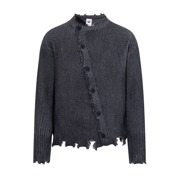 226 High Street American Style Unisex Irregular Design Knit Sweater Men's High-End Loose Cardigan Sweater