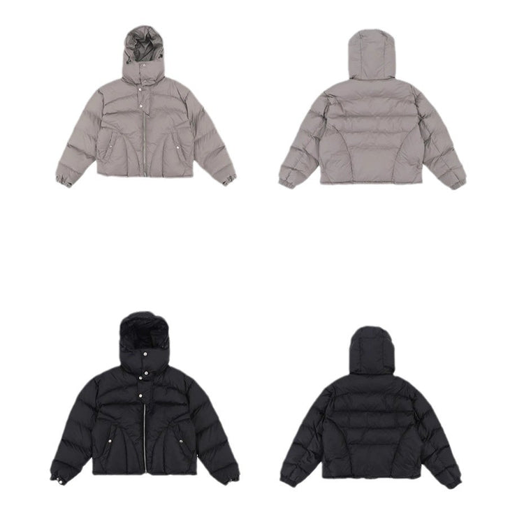 Qihong Clothing Society, American retro trend, niche functional design, hooded, thickened, casual autumn and winter zipper jacket, cotton clothes for men
