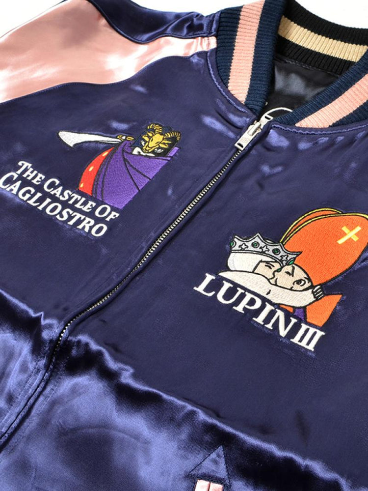 Japanese cartoon animation anniversary collaboration heavyweight embroidered Yokosuka reversible raglan shoulder long-sleeved jacket