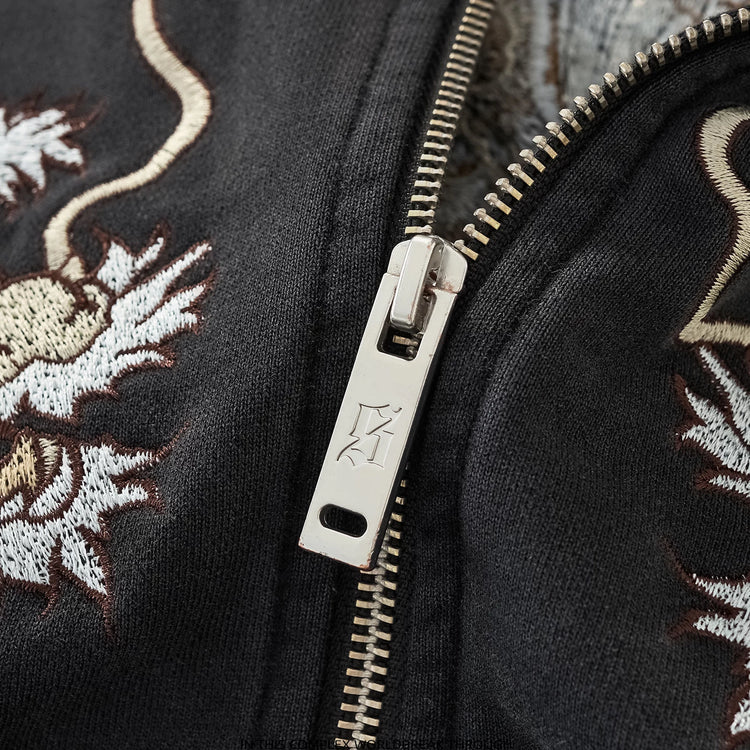 Sukajan New National Trend Yokosuka Heavy Industries Dragon and Tiger Embroidered Sweatshirt for Men's Hooded Cardigan Jacket Aged Spring and Autumn