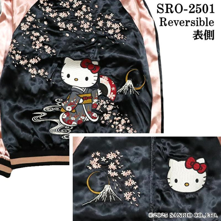 High-end Yokosuka HelloKitty Sakura Mt. Fuji Crescent Moon Embroidery Reversible Loose Jacket Jacket