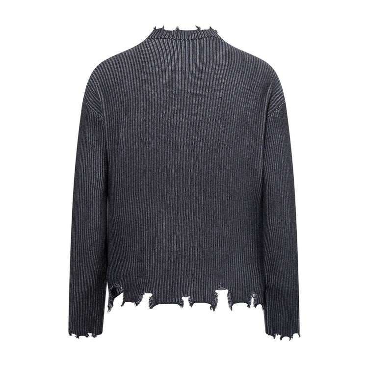 226 High Street American Style Unisex Irregular Design Knit Sweater Men's High-End Loose Cardigan Sweater