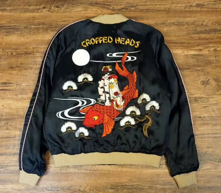Yokosuka ukiyo-e traditional wa-pattern heavyweight embroidered maids wear double-sided baseball jackets