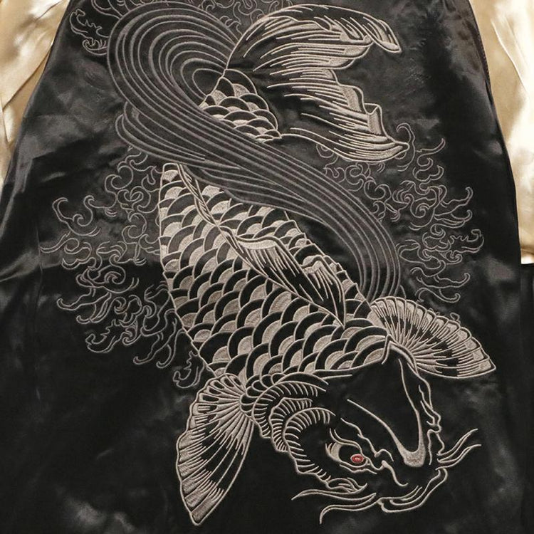 High-end Yokosuka SOUVENIR JACKET reversible jacket with classic koi embroidery