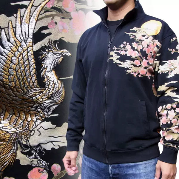 Tsuki Rabo Yokosuka Kazuka Tattoo Tattoo Limited Japanese Embroidery Fleece Sweater Cardigan Cardigan Male Phoenix