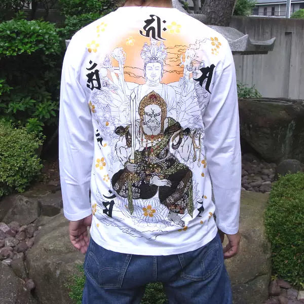 No Day Limited Edition Japanese Tattoo Tattoo Embroidery Long Sleeve T-Shirt Men's and Handle Yokosuka Fudo Ming King