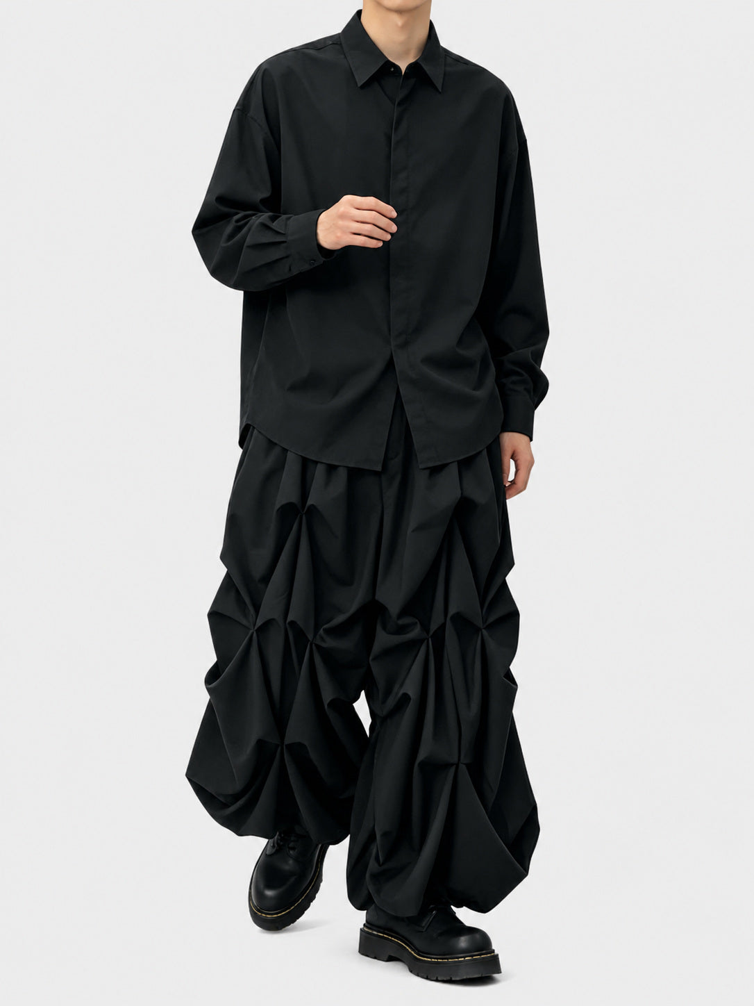B72 Japanese Dark Design Men's Wide-Leg Skirt Pants Loose High-Waist Yamamoto Style Autumn Casual Nine-Point Pants Trendy