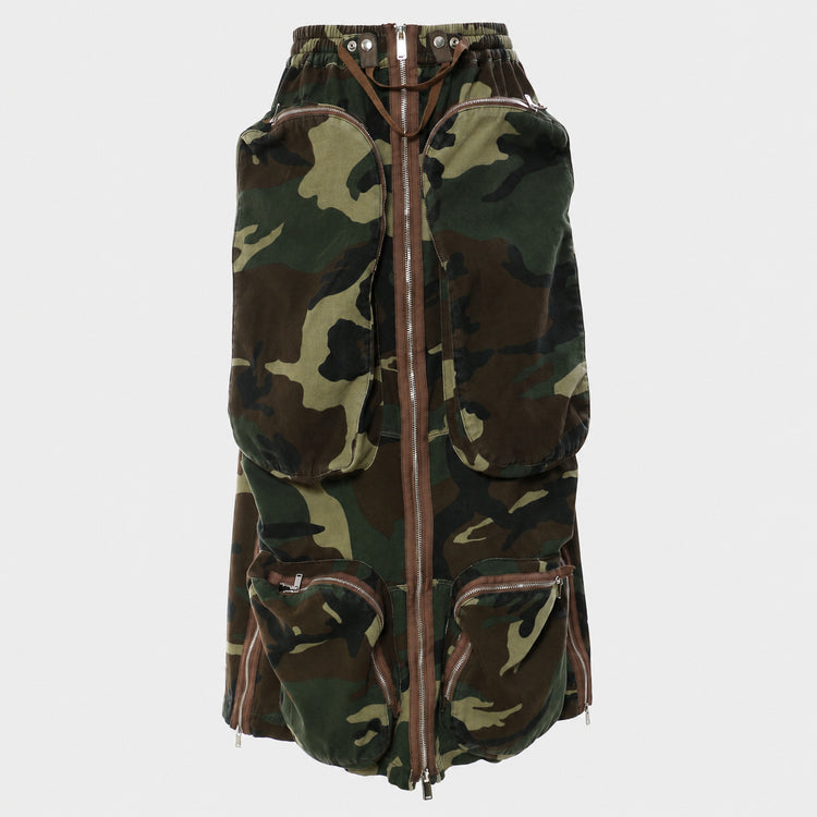 26 New Style, Double-Wearable, Heavy-Duty Zipper Mid-Length Multi-Pocket Work Dress, Bustier Dress, 1591